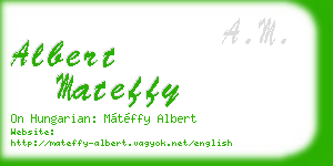 albert mateffy business card