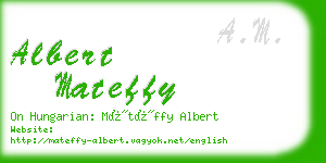 albert mateffy business card